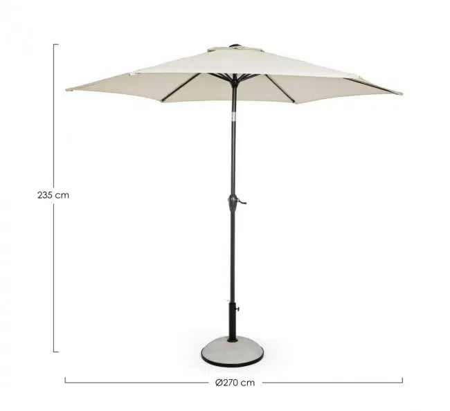 Ombrellone da Giardino Bizzotto Kalife con Snodo e Manovella, Ecru Ø 2,7 m | Arredo Outdoor Classico