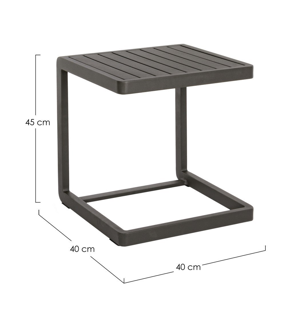 Tavolino da esterno per piscina terrazza giardino 40x40 colore antracite 