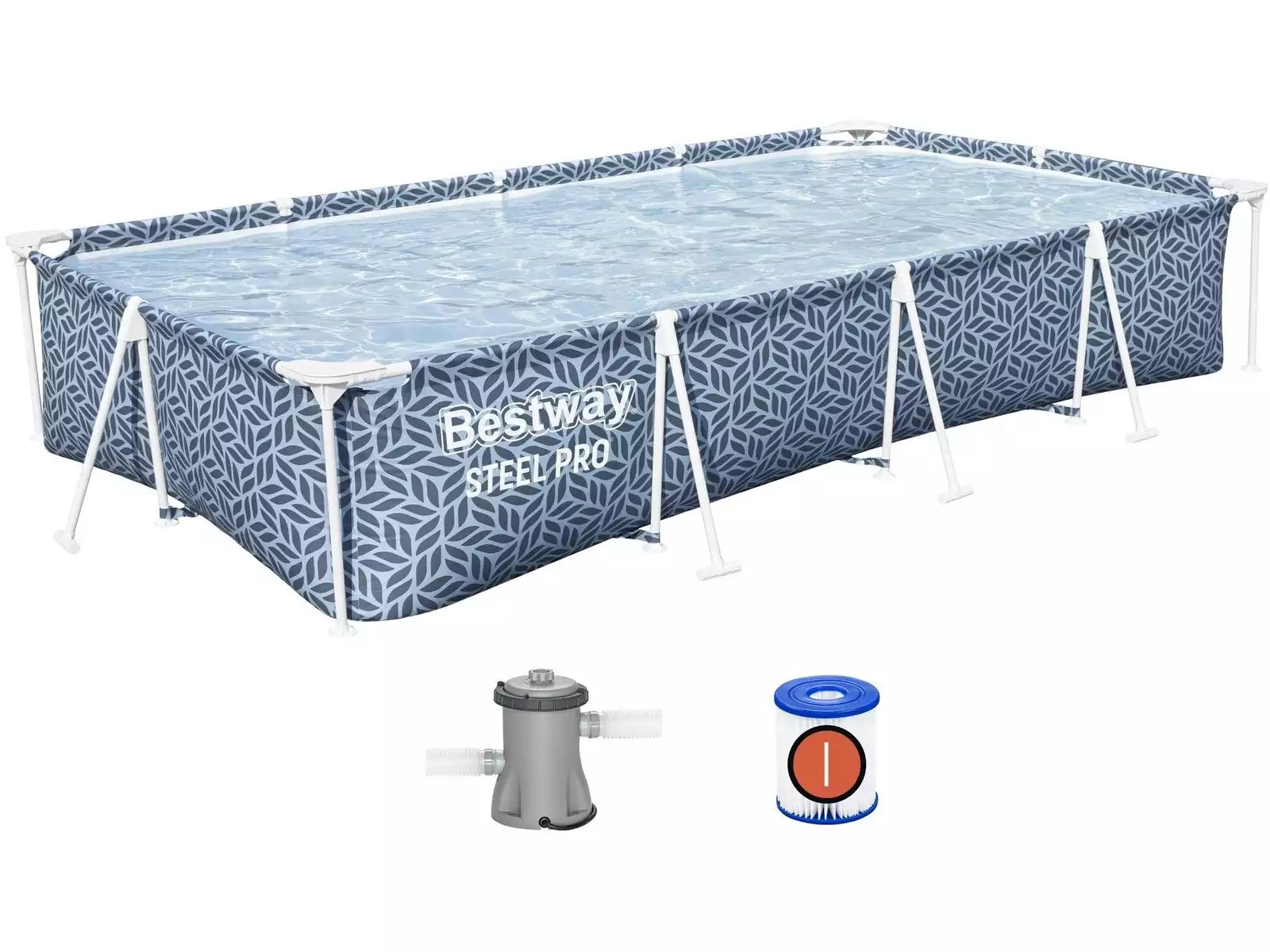 Piscina Fuori Terra Bestway Power Steel 366x201x66 cm con Pompa Filtro e Motivo Foglie Tropicali | Bestway