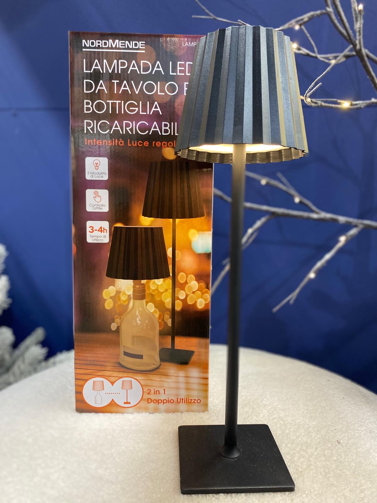 Lampada a led da tavolo o bottiglia colore nero Kasanova