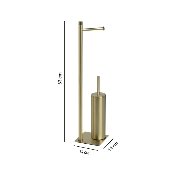 Piantana porta rotolo e scopino Trilly oro Gedy