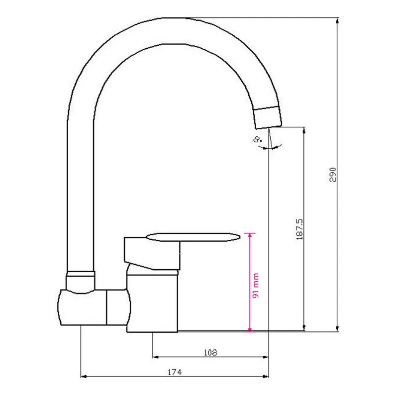 Rubinetto lavello cucina sottofinestra con bocca ribaltabile inox girevole salvaspazio Idrobric