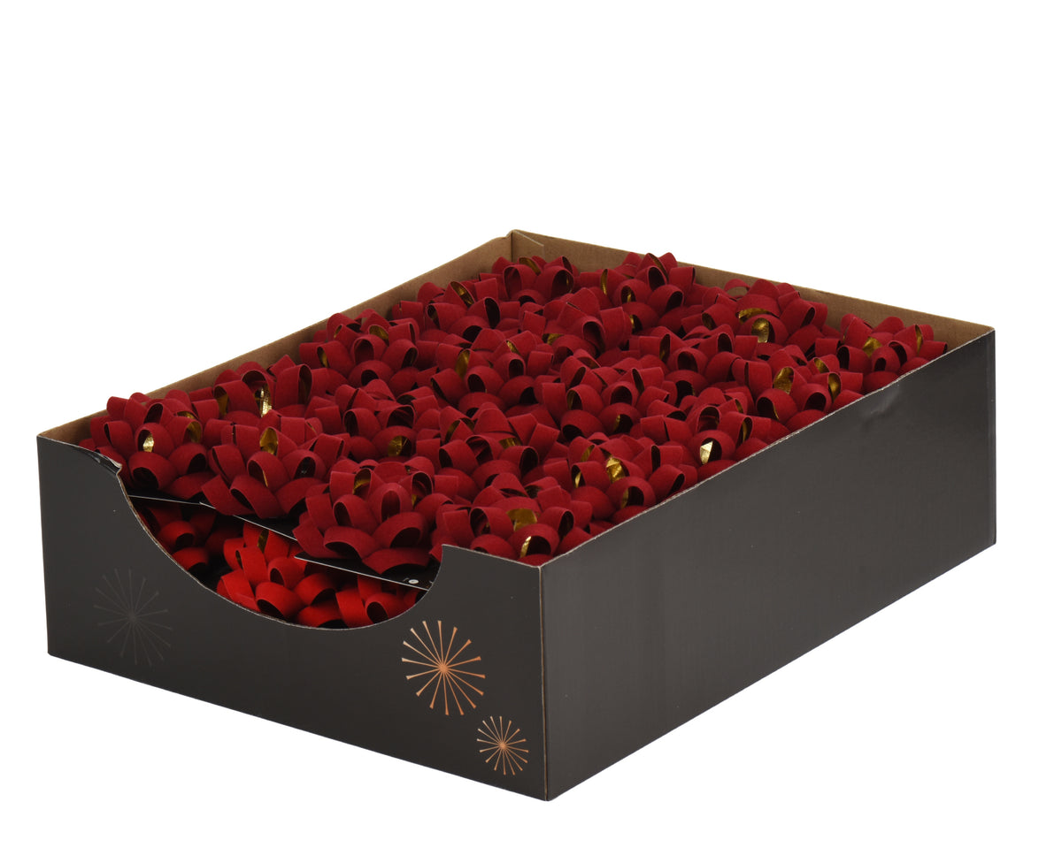 Fiocco regalo natalizio floccato diametro 8 cm assortito Kaemingk