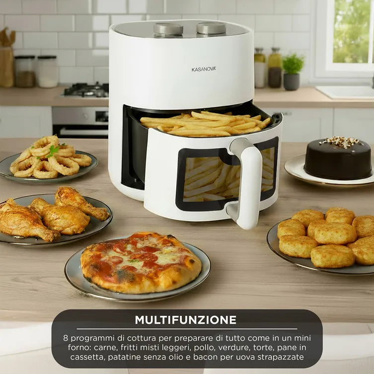 Friggitrice ad Aria Calda Digitale da 4,5 Litri W14 (Air Fryer) Funzione Timer e Temperatura Regolabile | Kasanova