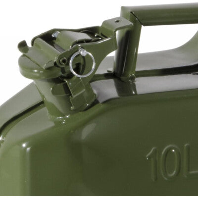 Tanica in Acciaio Laminato 10 Litri per Carburante e Liquidi, Robusta e Resistente ad Alta Tenuta