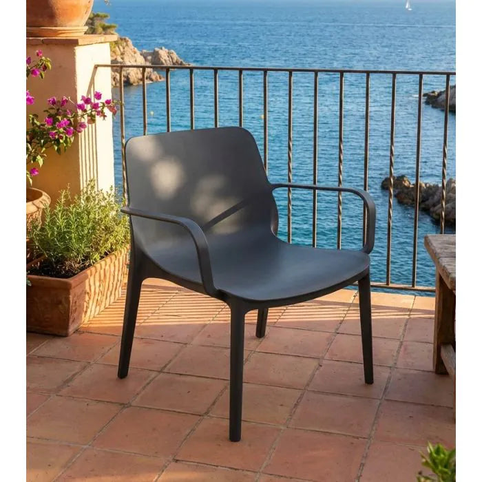 Poltrona Lounge Scab Ginevra Antracite, Tecnopolimero Riciclabile Made in Italy | 68x62x78 cm
