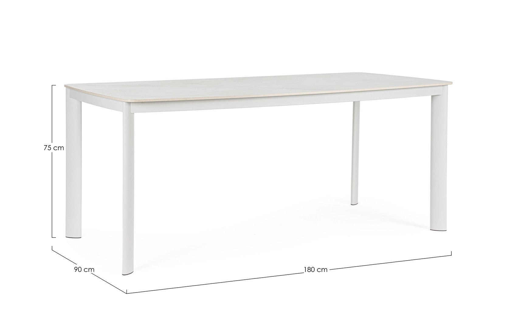 Tavolo da esterni e interni 180x90 cm colore bianco 