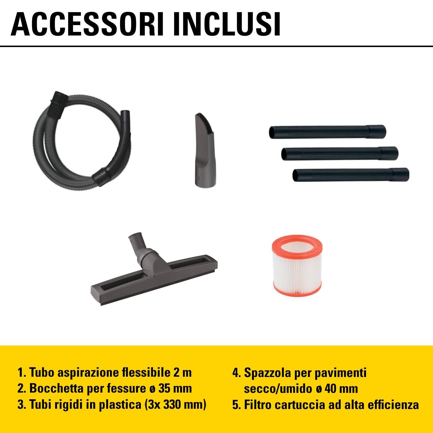 Aspiratore Solidi e Liquidi Compatto 15 Litri per Garage e Officina | Stanley SXVC15PE