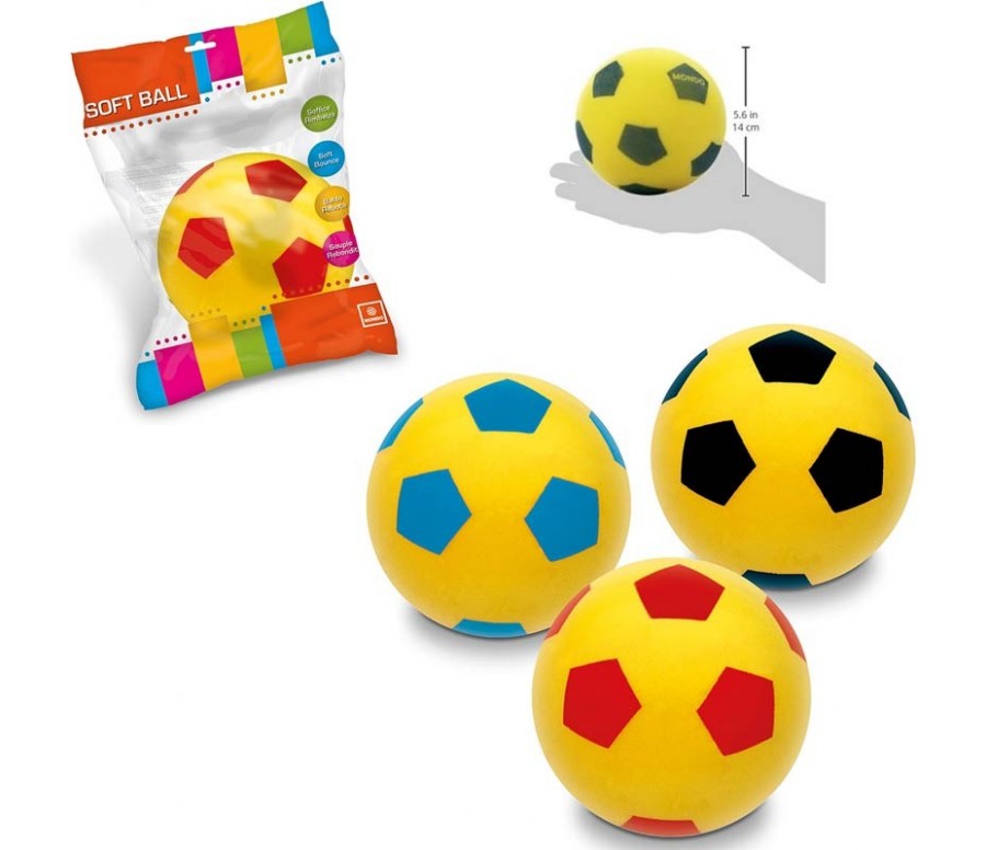 Pallone Morbido (Soft) da Gioco Diametro 19,4 cm in Spugna, Colori Assortiti, Ideale per Bambini | Kasanova