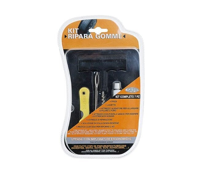 Kit Ripara Gomme Rhutten per Pneumatici Tubeless con 5 Strisce di Riparazione