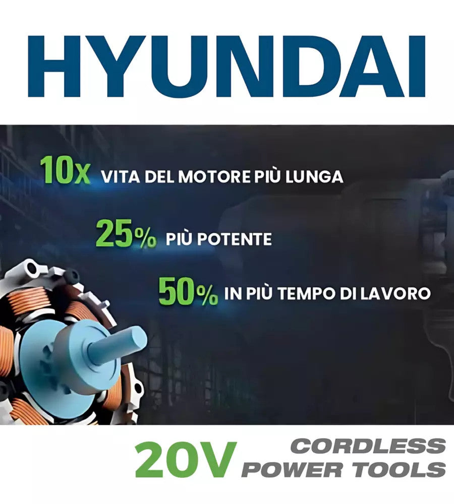 Trapano avvitatore a batteria Hyundai 2.0Ah 40Nm