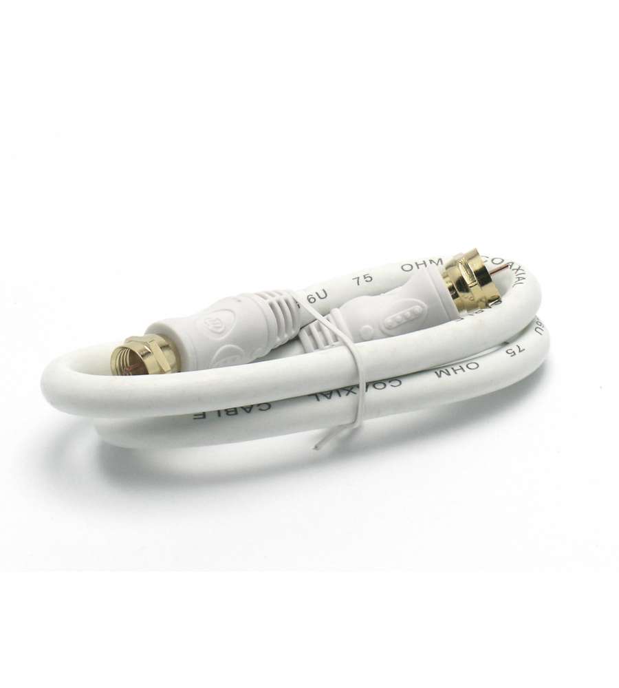 Prolunga cavo antenna satellitare F maschio/maschio 2 metri Bianco Metronic