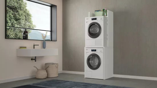 Mobile Colonna Lavatrice e Asciugatrice a 3 Ripiani Bianco, Mobile Multiuso Salvaspazio 65x58x195 cm | Terraneo