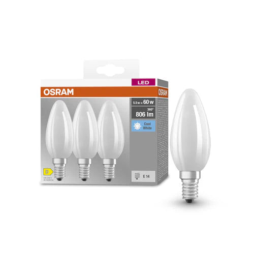 Lampadine LED Filamento E14 60W 4000K 3 pezzi Osram