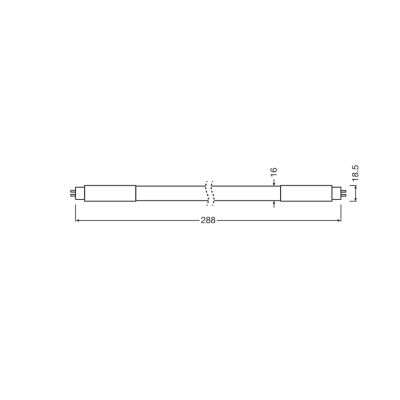 Tubo LED T5 corto 4W 3000K 288 mm Osram