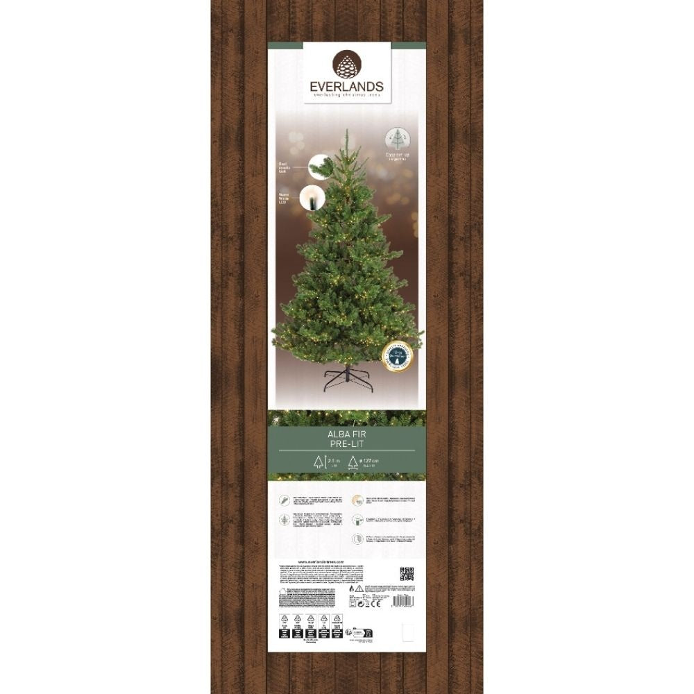 Albero di Natale Artificiale Alba LED H.210cm Colore Verde per Interno Indoor | Kaemingk