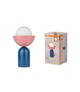 Lampada da Tavolo OSRAM Decor Bowl E14 Blu e Rosa, Lampada Decorativa in Vetro e Metallo Design Moderno 200x365 mm | Osram