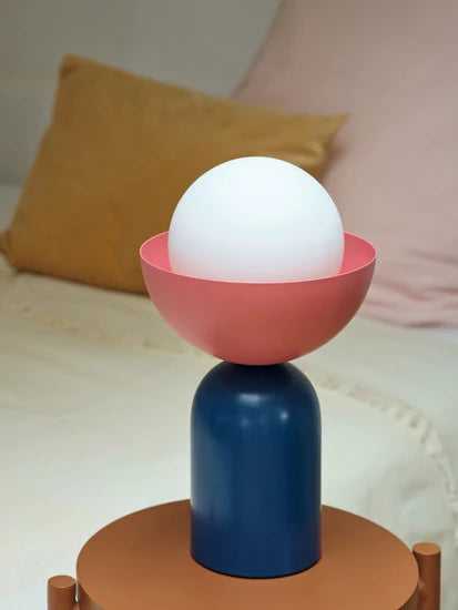 Lampada da Tavolo OSRAM Decor Bowl E14 Blu e Rosa, Lampada Decorativa in Vetro e Metallo Design Moderno 200x365 mm | Osram
