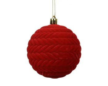 Pallina di Natale Rossa Ø8 cm Kaemingk – Addobbo Natalizio per Albero, 1 Pezzo