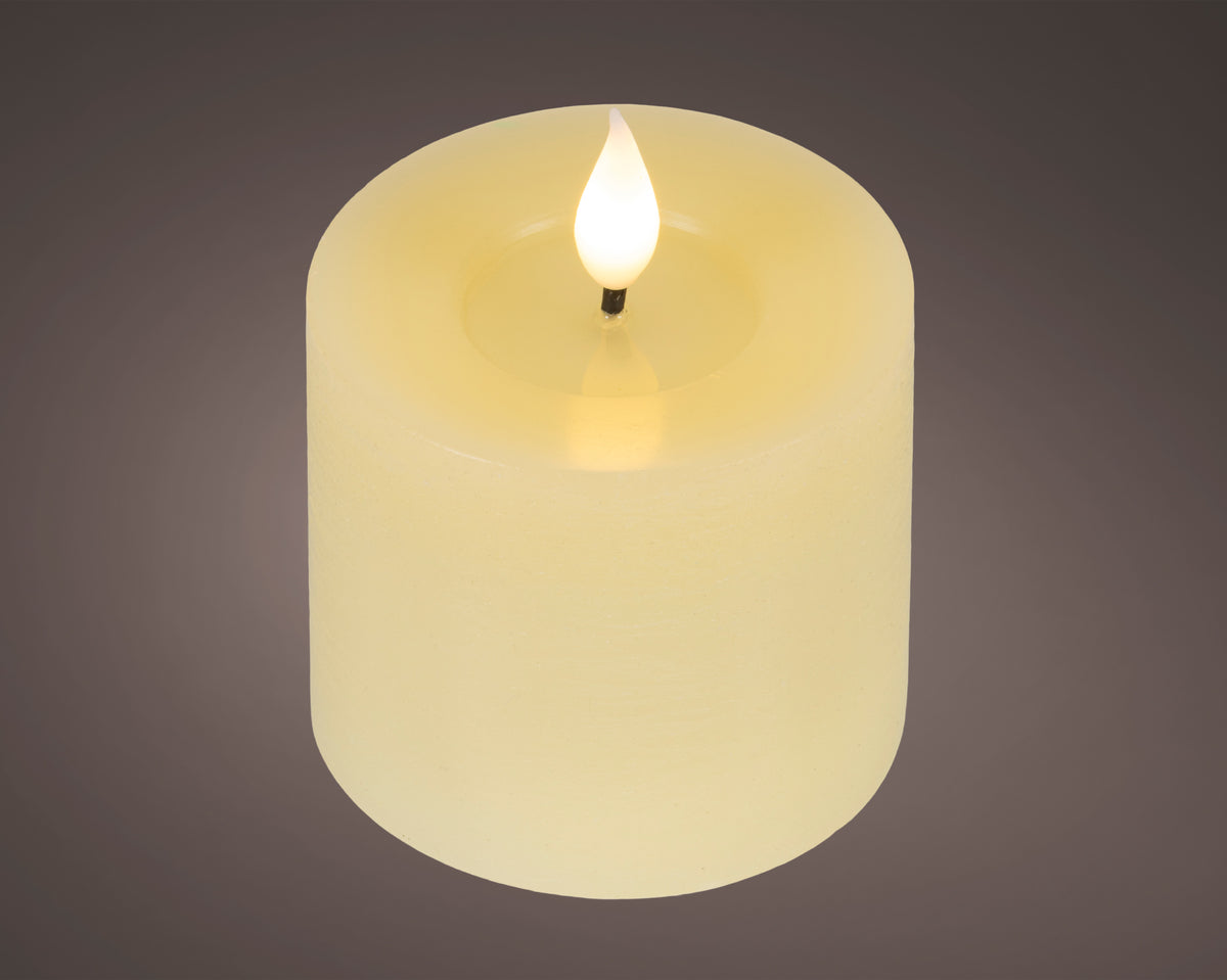 Candela LED 7,5x9,5 cm crema luce calda effetto fiamma Kaemingk