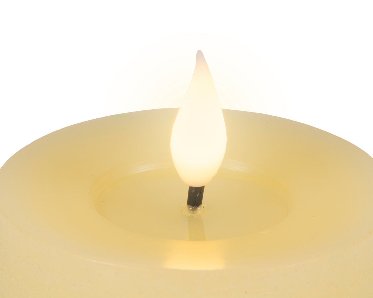 Candela LED 7,5x9,5 cm crema luce calda effetto fiamma Kaemingk