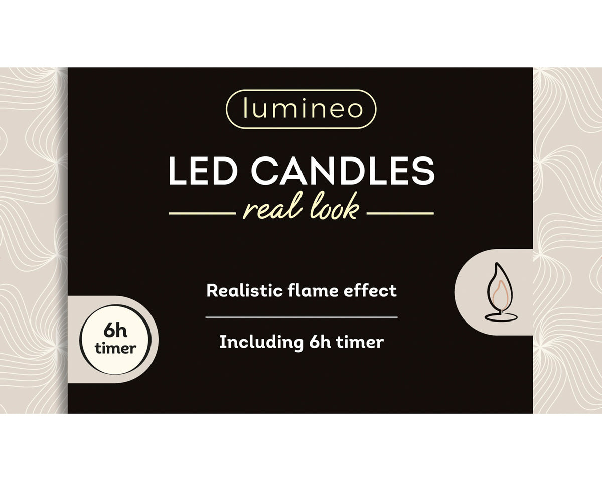 Confezione da 2 candele coniche LED 2,2x24,5 cm oro con glitter luce calda effetto fiamma Kaemingk