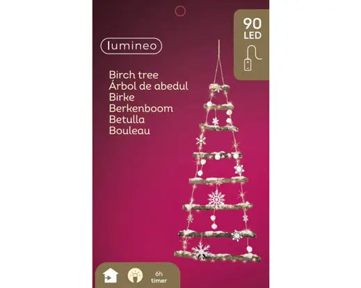 Albero di Natale in Legno con Micro LED H100 cm Kaemingk – Decorazione Luminosa Natalizia da Interno