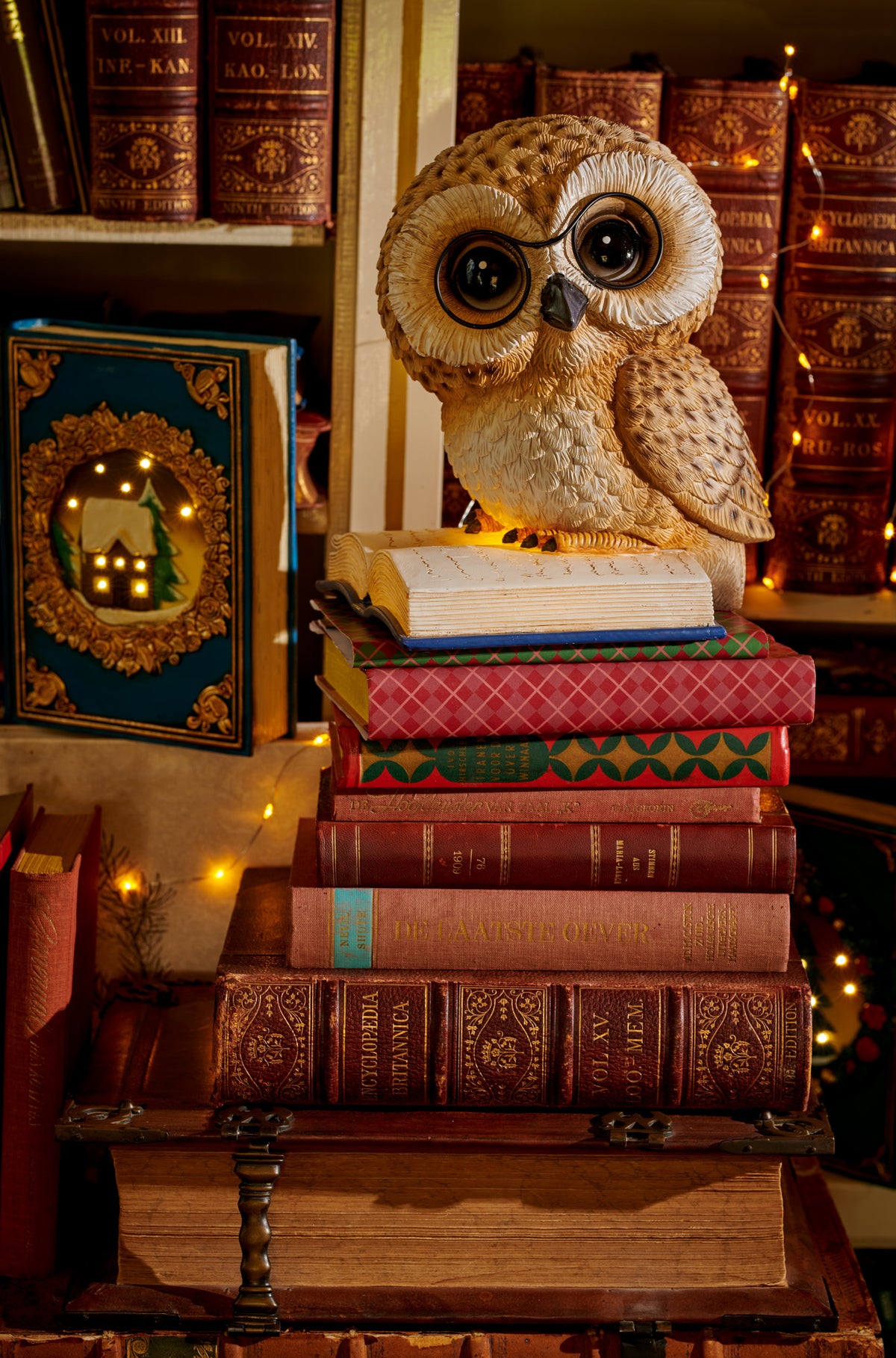 Gufo LED decorativo in poliresina stile Harry Potter 18x21,5x24,5 cm Kaemingk