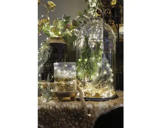 Catena Luminosa Natalizia 60 Micro LED Bianco Freddo 2,95 m a Batteria con Timer 6 Ore Lumineo Kaemingk