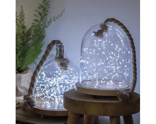 Catena Luminosa Natalizia 60 Micro LED Bianco Freddo 2,95 m a Batteria con Timer 6 Ore Lumineo Kaemingk