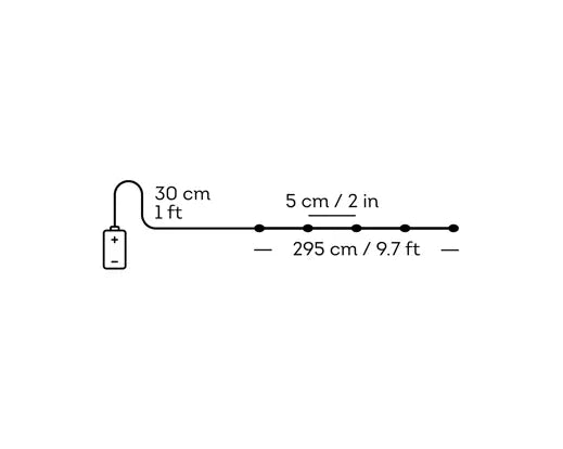 Catena Luminosa Natalizia 60 Micro LED Bianco Caldo 2,95 m a Batteria con Timer 6 Ore Lumineo Kaemingk