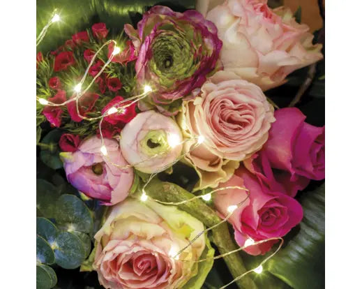 Catena Luminosa Natalizia 60 Micro LED Bianco Caldo 2,95 m a Batteria con Timer 6 Ore Lumineo Kaemingk