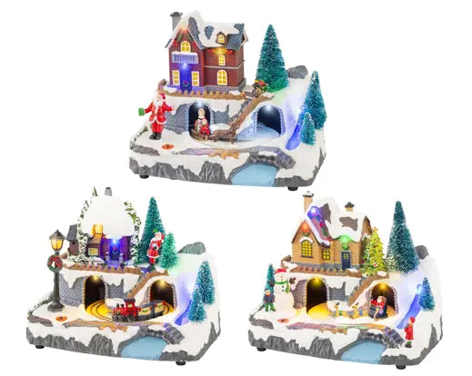 Villaggio Natalizio Decorativo 13x20x18 cm Modelli Assortiti Kaemingk