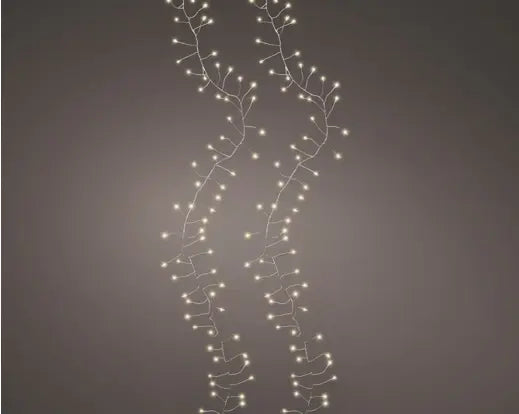 Catena Luminosa Natalizia 100 Micro LED Bianco Caldo 1,20 m a Batteria Filo Argento Lumineo Kaemingk