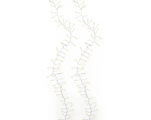 Catena Luminosa Natalizia 100 Micro LED Bianco Caldo 1,20 m a Batteria Filo Argento Lumineo Kaemingk