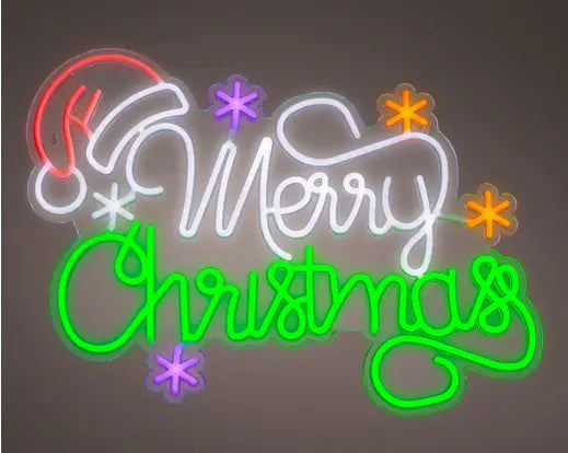 Scritta Luminosa LED Merry Christmas Multicolore 63x41,5 cm Kaemingk – Decorazione Natalizia da Interno