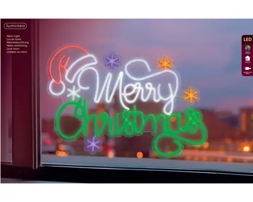 Scritta Luminosa LED Merry Christmas Multicolore 63x41,5 cm Kaemingk – Decorazione Natalizia da Interno