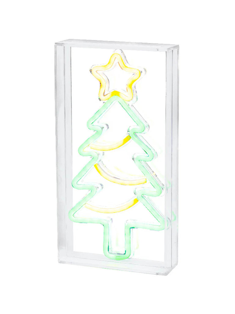 Albero Luminoso di Natale LED Neon H.30cm con Alimentazione USB | Decorazione Tavolo Kaemingk