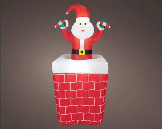 Babbo Natale Gonfiabile 70x70 cm Decorazione Natalizia Kaemingk