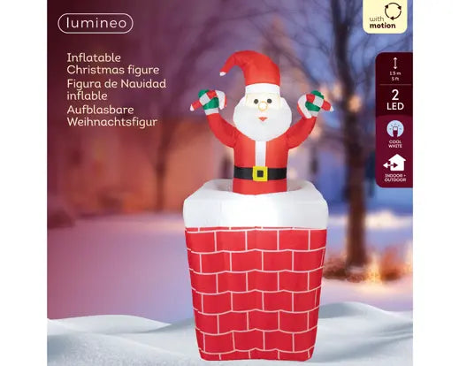 Babbo Natale Gonfiabile 70x70 cm Decorazione Natalizia Kaemingk