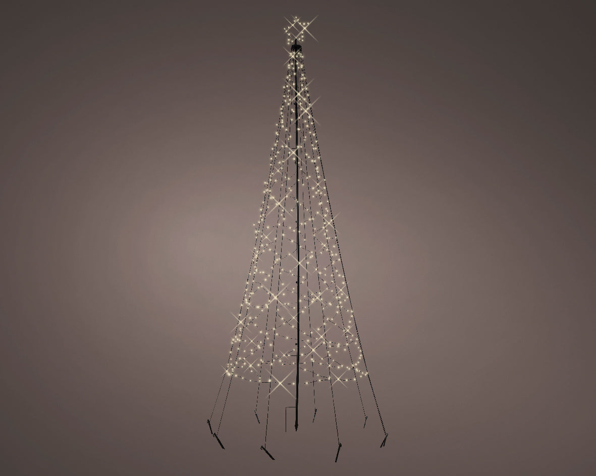 Albero natale a led in pvc effetto lampeggiante da esterno Kaemingk