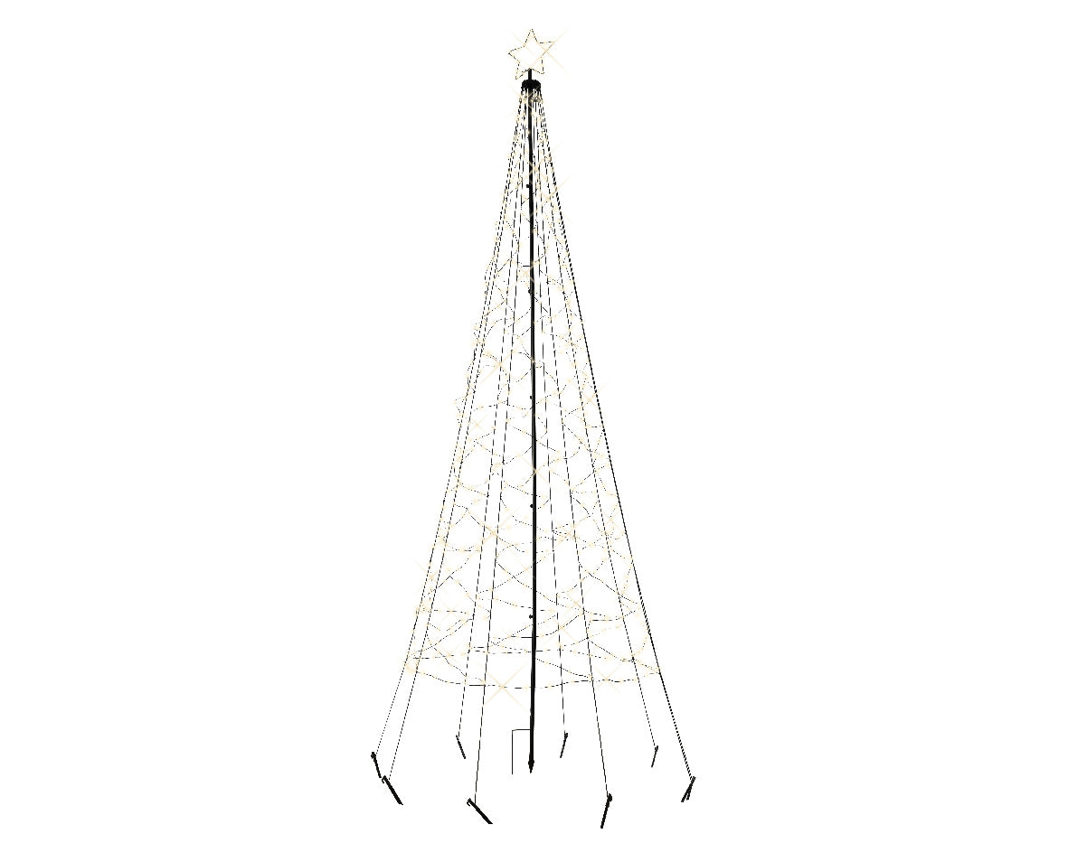 Albero natale a led in pvc effetto lampeggiante da esterno Kaemingk