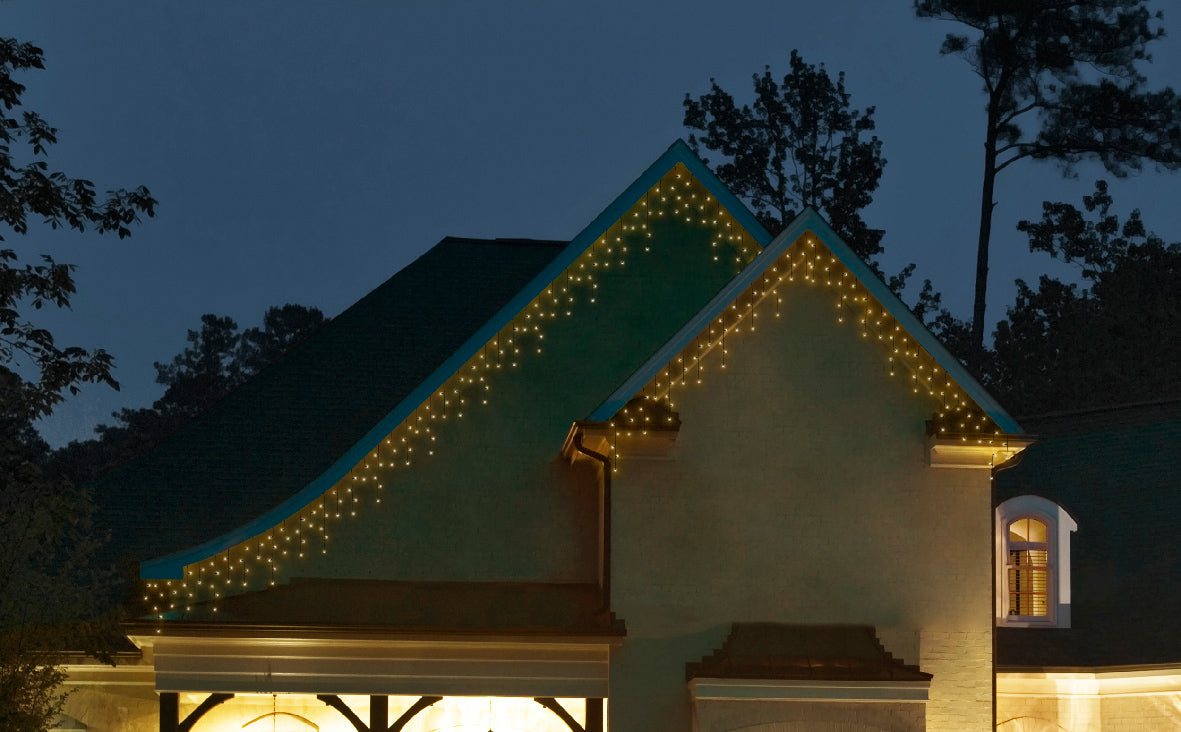 Luci di Natale 490 mini led effetto ghiacciolo bianco Lun.2000cm Alt.50cm 490L Kaemingk