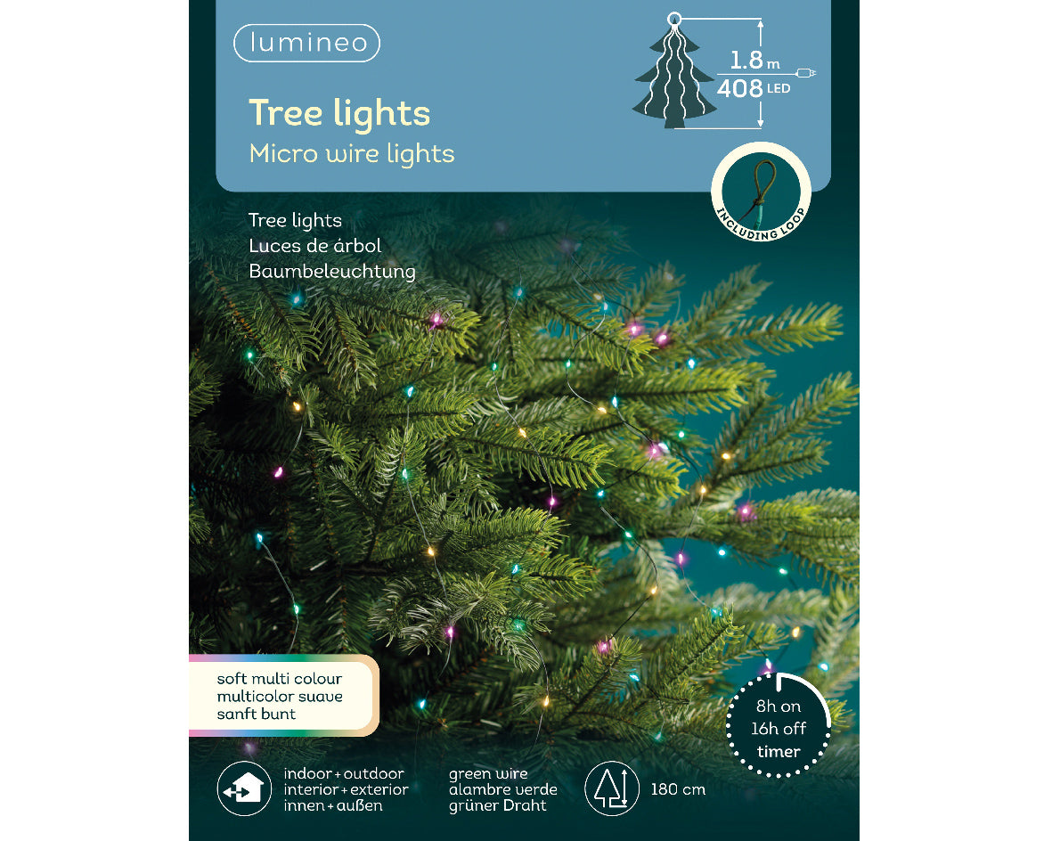 Luci di natale per albero multicolore Lun.210cm 672Led Kaemingk