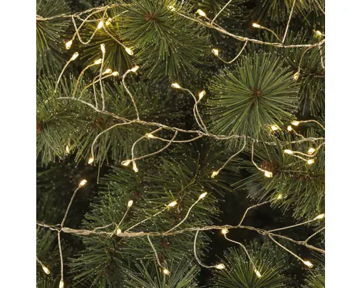 Catena Luci Micro LED Natalizie 600cm 8 Funzioni Cavo Argento Silver Luce Calda | Kaemingk