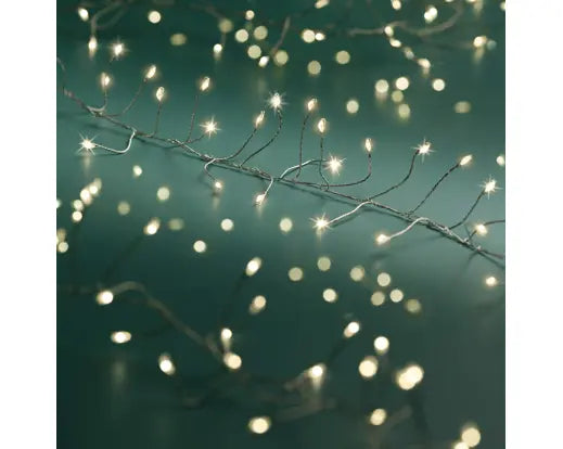 Catena Luci Micro LED Natalizie 600cm 8 Funzioni Cavo Argento Silver Luce Calda | Kaemingk