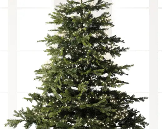 Luci di Natale Compact 480 Micro LED Bianco Caldo 6 Metri con Cavo Nero, 8 Giochi di Luce, Effetto Twinkle e Timer – Catena Luminosa da Esterno IP44
