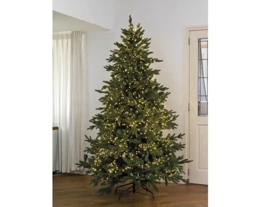 Luci di Natale Compact 480 Micro LED Bianco Caldo 6 Metri con Cavo Nero, 8 Giochi di Luce, Effetto Twinkle e Timer – Catena Luminosa da Esterno IP44