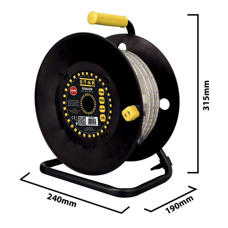 Striscia LedRibbON 15metri, IP65 20.000 lumen, con avvolgitore Stan