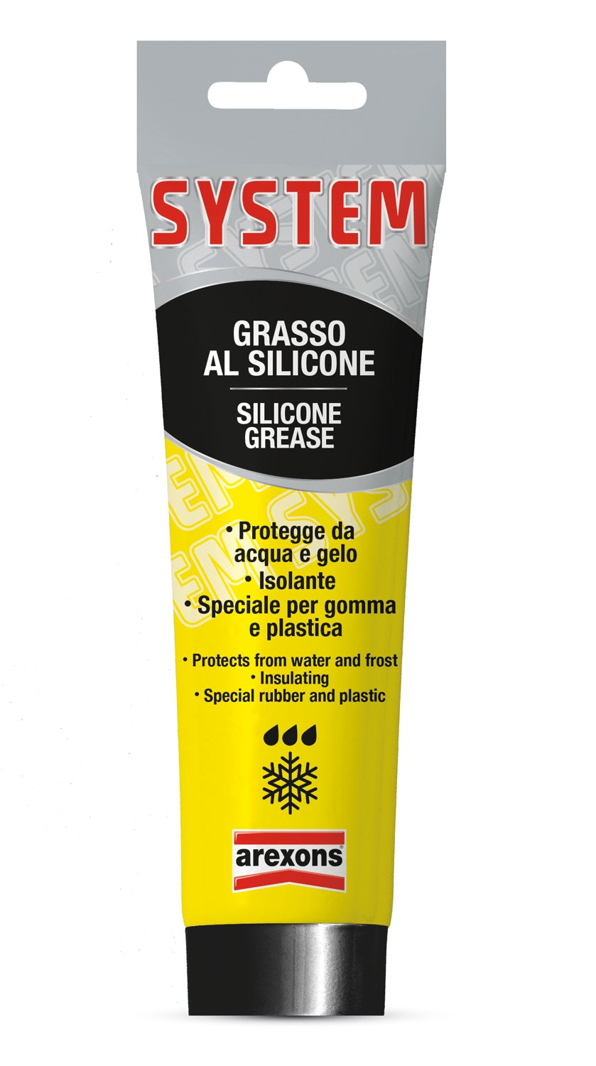 System Grasso al Silicone 100ml - Lubrificante e Protettivo per Meccanismi e Superfici Delicate Arexons
